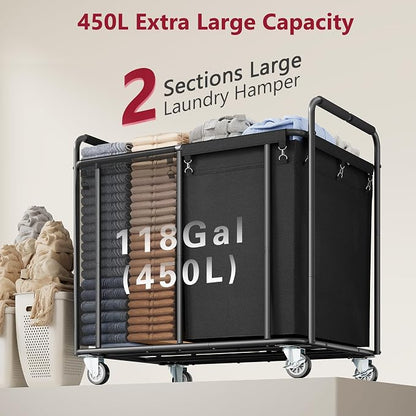 Tajsoon 450L Large Rolling Laundry Hamper - Image 3