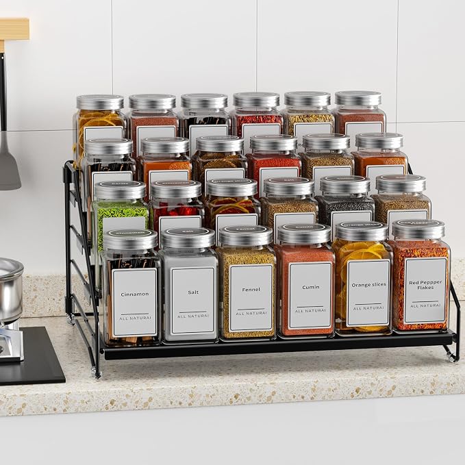 4 Tier Spice Rack for Cabinet, Spice Rack Organizer, Depth Adjustable Spice - Image 7