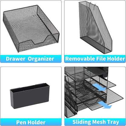 Desk Organizers and Accessories, 5-Tier Paper Letter Tray Organizer - Image 3