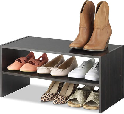 Whitmor Wood Stackable 2-Shelf Shoe Rack, 24 INCH - Image 4