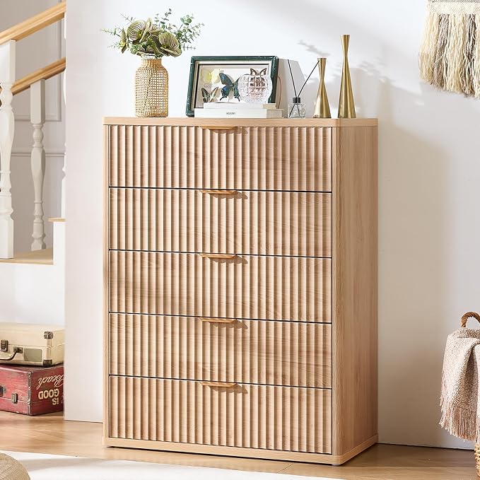 LEYAOYAO Fluted 5 Drawers Dresser - Image 8