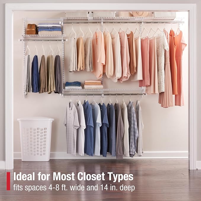 Rubbermaid Configurations Custom Closet Kit 4-8 Ft. Adjustable Metal Wire - Image 2