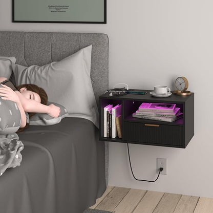 Veegle Black Floating Nightstand - Image 3
