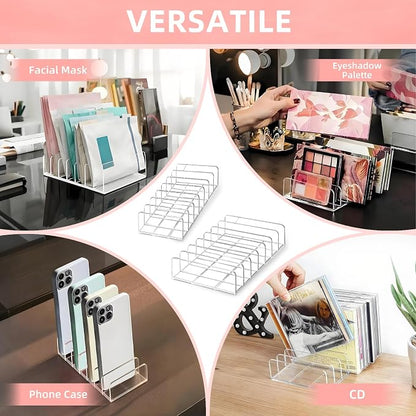 2 Pack Acrylic Makeup Eyeshadow Palette Organizer, 7-Slot Display Case - Image 5