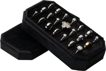 Velvet Ring Organizer Display Tray Jewelry Box Earring Holder Case by COWFEX