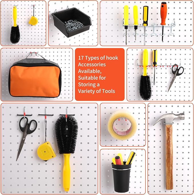 240PCS Pegboard Hooks Assortment, Pegboard Accessories Organizer Kit - Image 9