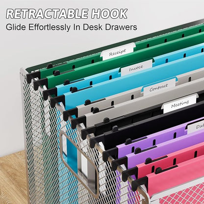 Plastic Hanging File Folders 1 Inch Expansion Letter Size, 12 Pack Reinforced - Image 6