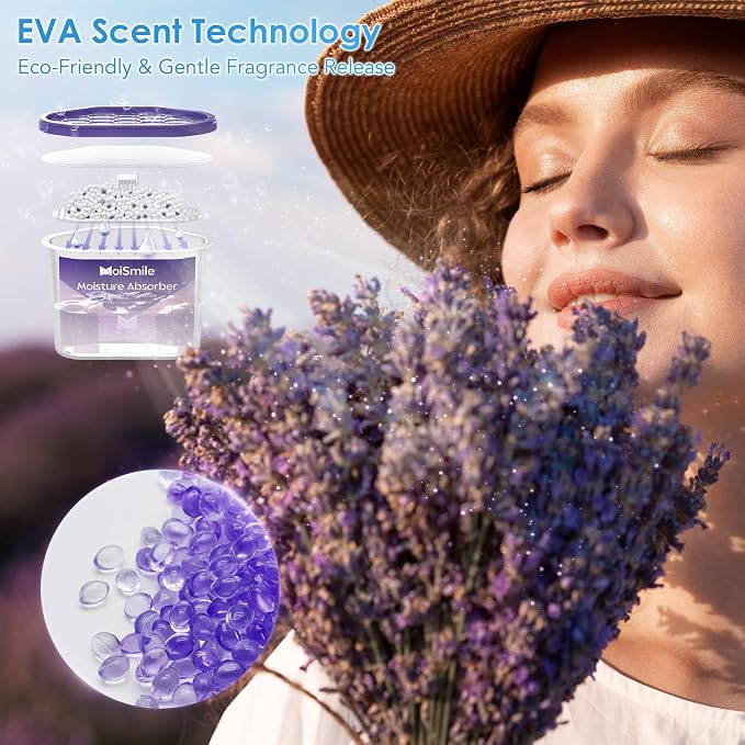 Moisture Absorbers 12 Pack, Lavender Fragrance Closet Dehumidifier - Image 8