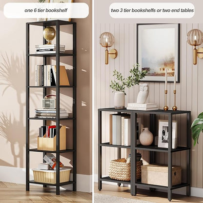 TUTOTAK Bookshelf, 6-Tier Tall Narrow Book Shelf - Image 3