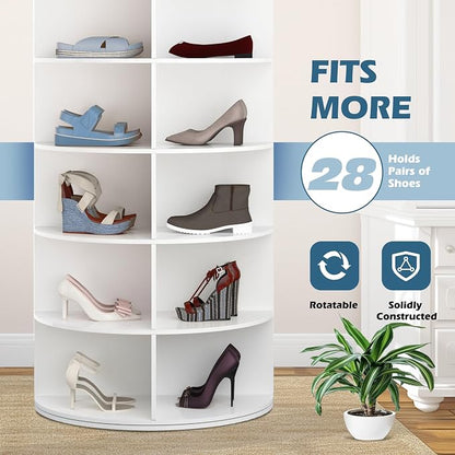 7-Tier Rotating Shoe Rack Tower, Freestanding Shoes Organizer | 360° Vertical - Image 7