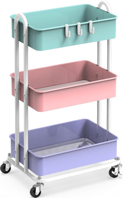Simple Houseware 3-Tier Heavy Duty Metal Utility Rolling Cart by SimpleHouseware
