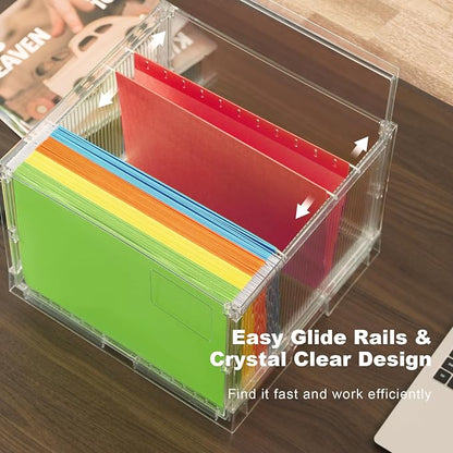UMAIL File Box, Hanging File Organizer, Portable Storage Bins - Image 3