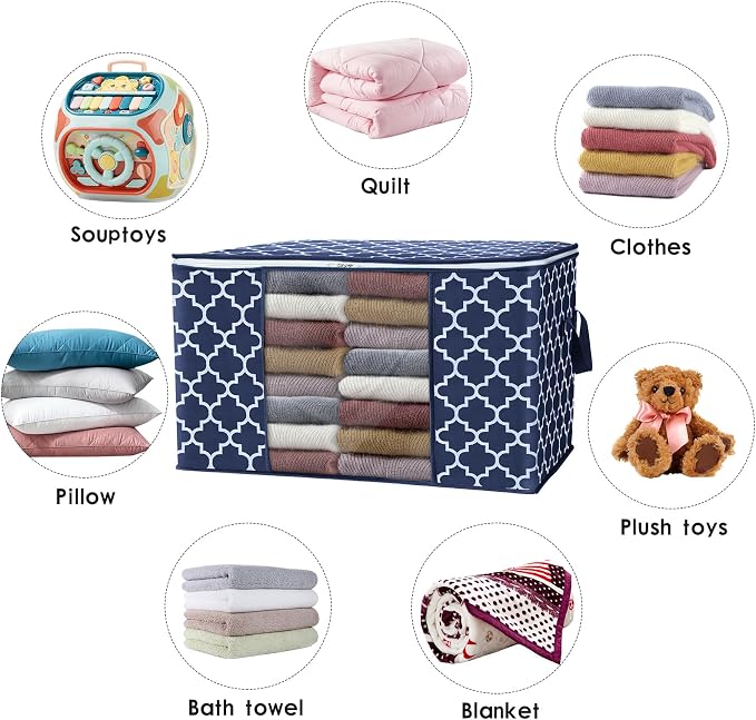 WISELIFE Storage Bags, Large Blanket Clothes Organization and Storage Containers - Image 5