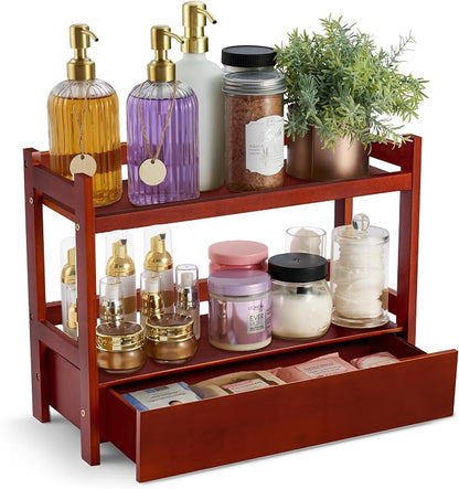 Sorbus Bamboo Bathroom Counter Organizer – 2-Tier Shelf by Sorbus
