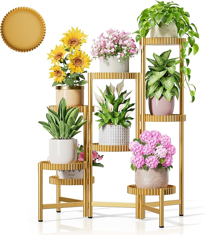Stand Plants, 8 Tier Metal Tiered Plant Stands Indoor, Corner Flodable Plant by Unknown