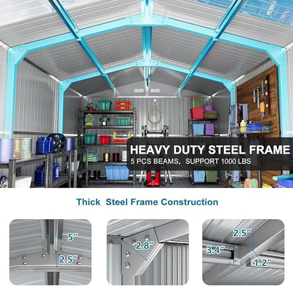 10x16 FT Metal Outdoor Storage Shed - Image 5