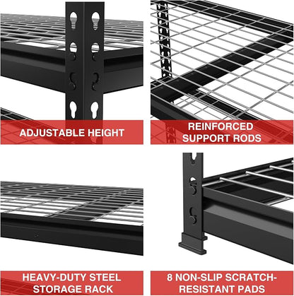 WORKPRO 5-Tier Heavy Duty Metal Shelving Unit, 48”W x 24”D x 72”H, Adjustable - Image 6