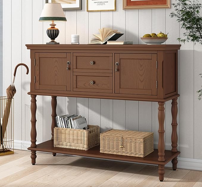 ARTPOWER Console Table for Entryway, Retro Wooden Table by PowerofArtBetterforLife