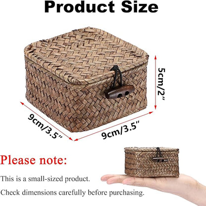 Hipiwe Mini Seagrass Basket Wicker Shelf Baskets - Image 2