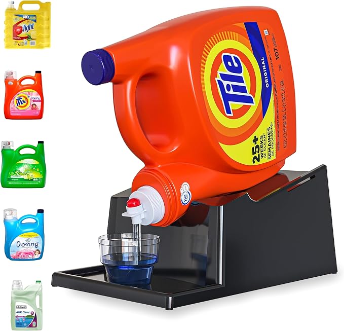 TidyFriend No-Spill Liquid Laundry Detergent Dispenser Holder, Laundry Soap by Skywin