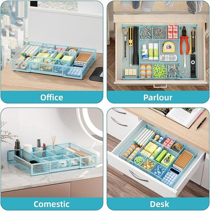 Marbrasse Expandable Desk Drawer Organizer, Mesh Drawer Organizer Tray - Image 4