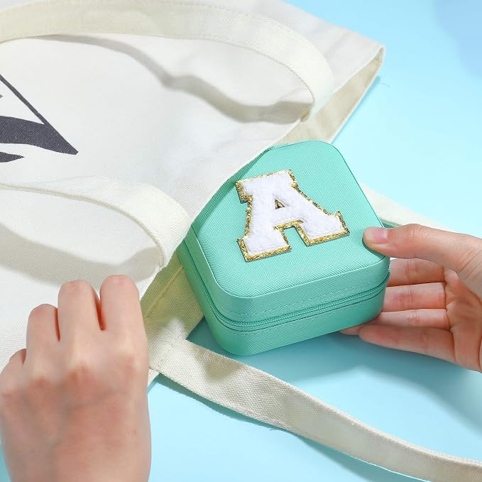 Parima Travel Jewelry Case for Women Girls, H Initial Jewelry Boxes | Small - Image 7
