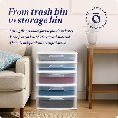 HOMZ Plastic 5 Wide Storage Tower, Home Office, and Dorm Rooms - Image 8