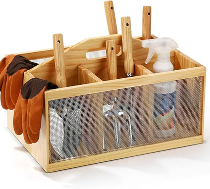 Teenyyou Garden Tool Organizer Wooden Garden Caddy by Teenyyou