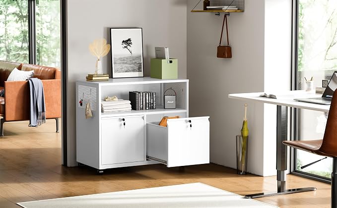 Metal File Cabinet, 2 Drawer Lateral Filing Cabinet - Image 2