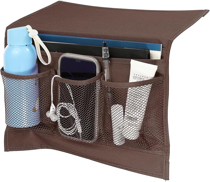Bedside Storage Organizer with 4 Pockets, Bedside Caddy, Remote Control Holder - Image 2