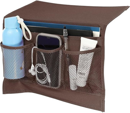 Bedside Storage Organizer with 4 Pockets, Bedside Caddy, Remote Control Holder - Image 2