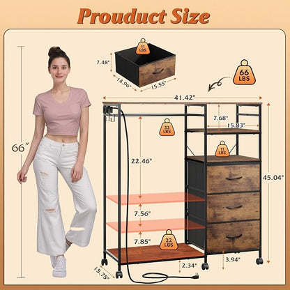 WLIVE LED Dresser for Bedroom, 3 Drawers - Image 2