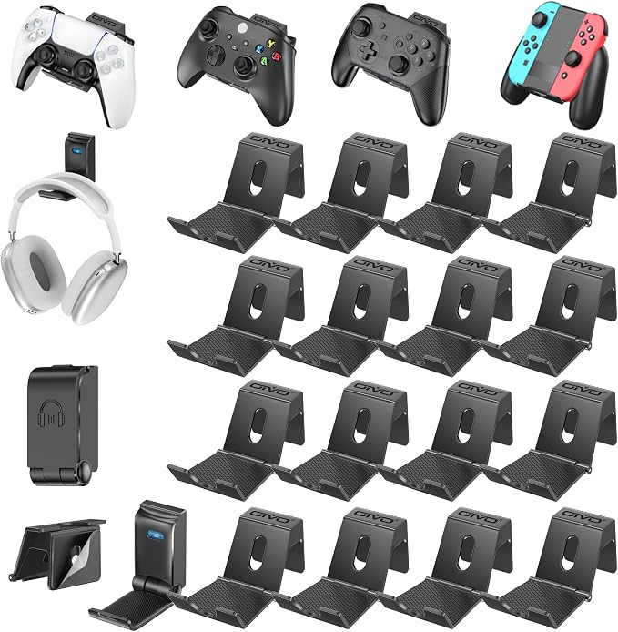 OIVO Controller & Headset Wall Mount Holder Stand, Foldable Headphone Stand by OIVO