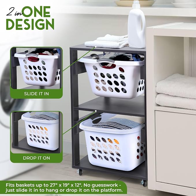 Laundry Basket Holder Shelf - Image 3