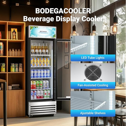 BODEGACOOLER Commercial Merchandiser Refrigerator, 9 Cu.Ft Glass Door Beverage - Image 6