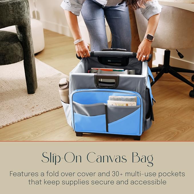 Mobile Utility Cart with Storage Organizer Bag, Rolling Cart - Image 4