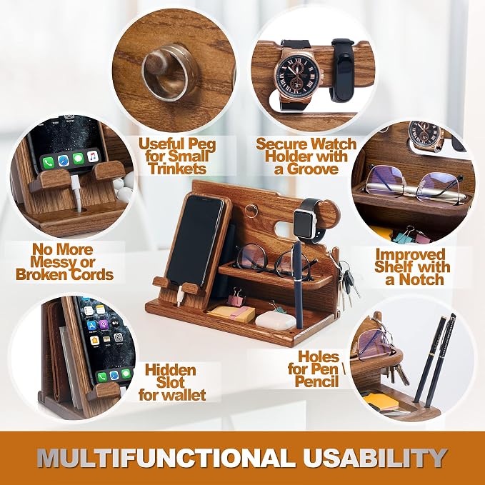 TESLYAR Wood Phone Docking Station - Image 5
