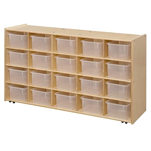 Contender C14501F-C5 20 Tray Storage w/Translucent Trays, Assembled w/Casters by Contender