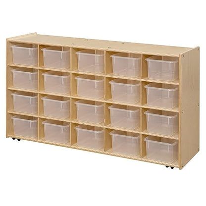 Contender C14501F-C5 20 Tray Storage w/Translucent Trays, Assembled w/Casters by Contender
