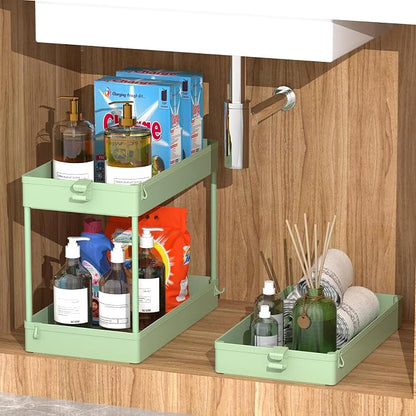SPACEKEEPER Green 3-Tier Rolling Storage Cart, Bathroom & Kitchen Organizer - Image 5