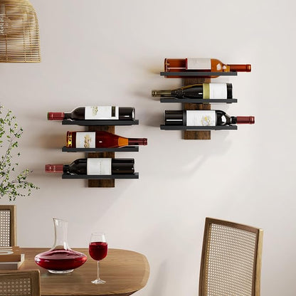 Hoctieon 3-Tier Wall Mount Wine Rack, Wall Mounted Wine Bottle Racks - Image 3