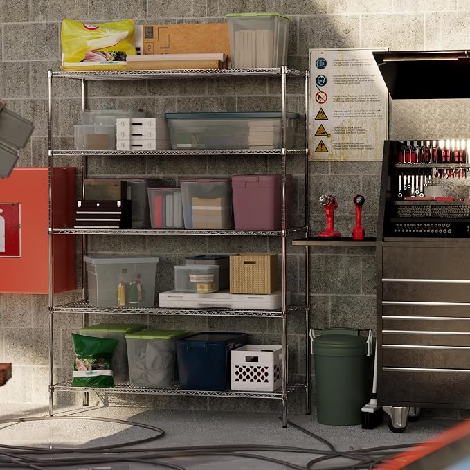 24" Deep x 60" Wide x 86" Height Wire Shelving Kit | 5-Tier | NSF Commercial - Image 2
