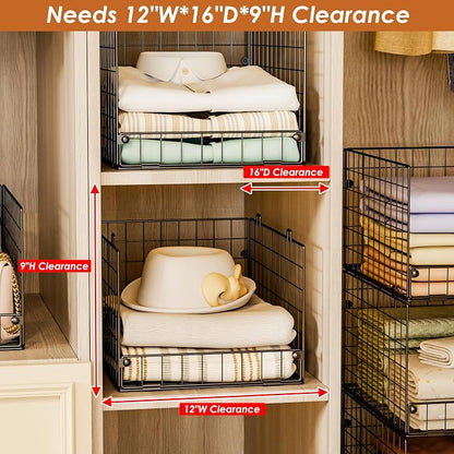 5-Tier Stackable Closet Storage Baskets, Closet Organizers and Storage Shelves - Image 4