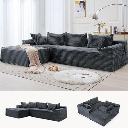 Korser 108" L-Shaped Modular Sectional Sofa by KORSER