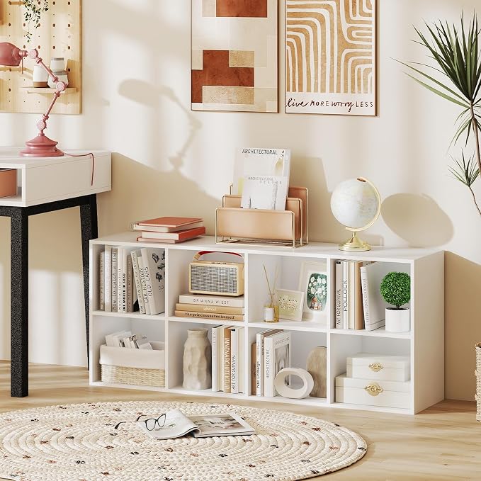 Giantex 8-Cube Bookcase, 3-Tier Cubby Bookshelf, Horizontal Vertical Display - Image 9