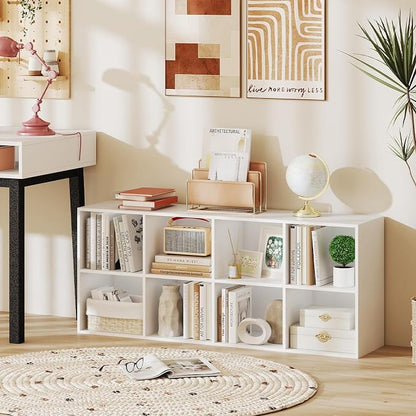 Giantex 8-Cube Bookcase, 3-Tier Cubby Bookshelf, Horizontal Vertical Display - Image 9