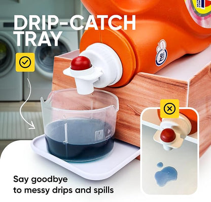Skywin TidyFriend No-Spill Wood Liquid Laundry Detergent Dispenser Holder - Image 4