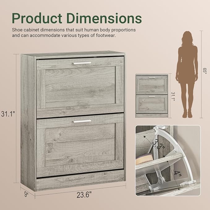 Haotian Enclosed Shoe Rack for Entryway | Shoe Cabinet - Image 2