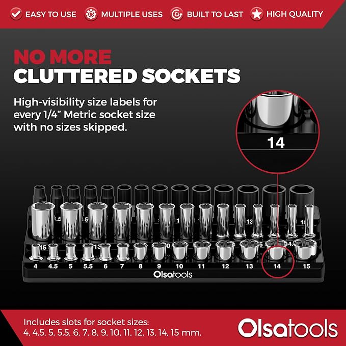Magnetic Socket Holder in 3 Rows by Olsa Tools - Image 4