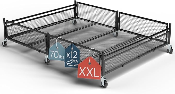 Under Bed Storage with Wheels – Heavy Duty Large Metal Storage Container by NEATWAY